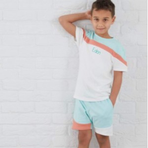 Kids Personalised Short & Tshirt Sets - 5 Colour Options