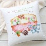 ‘Our beautiful caravan’ Cushion