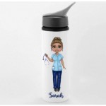 Nurse/Carer Character Straw Water Bottle (2 Sizes)