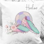 Girly football boots with rainbow Cushion