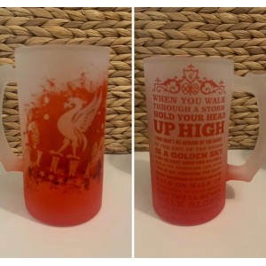 Personalised Tankard Pint Glass | LFC | Red Ombre Edition