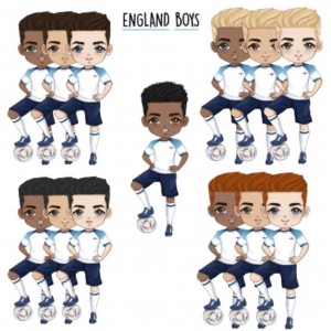 Boys ‘England’ Footballer Character Tshirt (5 options)