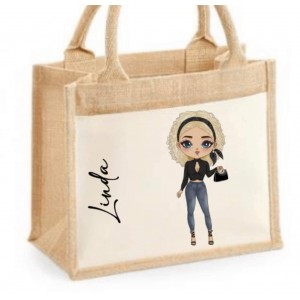 Chloe Character - Curly Hair Jute Bag  (Multiple Colour  Options) D2