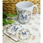 Personalised Navy Wreath Mother’s Day Mug (Gift set option in listing) 