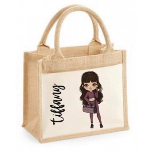 Gym Character with weights Jute Bag  (Multiple Colour  Options) D2