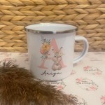 Girls Spring Bunny Initial Mug (2 Options)