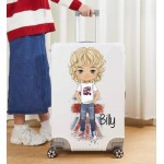 Personalised Luggage Cover - Union Jack Boy with Curly Hair