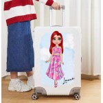 Personalised Luggage Cover - Pink Tropical Outfit 