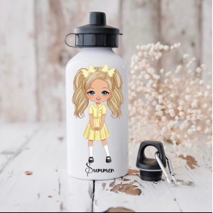 'Summer’ School Girl Sports Top Water Bottle (Size/Colour Options)