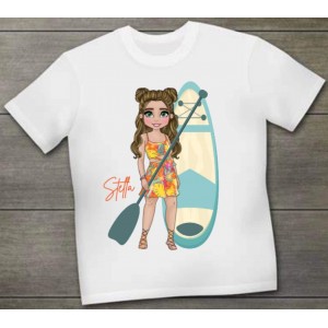 Poppy Character With Paddle Board Tshirt (Custom Options) 