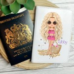 Personalised Passport Cover - Pink Bikini