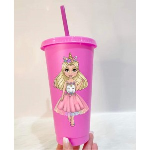 Personalised Unicorn Girl Character Cold Cups - (Options)