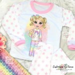 Personalised Girls Pastel rainbow Pjs (Options)