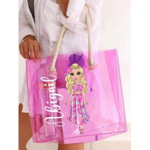 Personalised PVC Beach Bag with rope handles (Options)