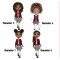 Back To School Mega Bundle Burgandy/Maroon Girl Characters - Character & Colour Options Available
