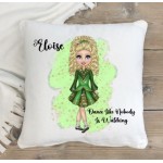 Irish Dancer Character Cushion - Green (Multiple Colour  Options)