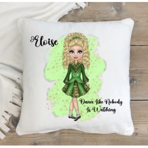 Irish Dancer Character Cushion - Green (Multiple Colour  Options)