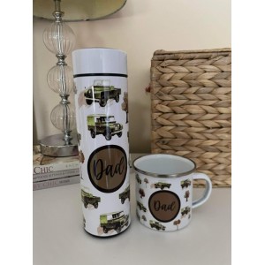 450ml Choose Your Own Design | Personalised Flask & Enamel Mug Gift Set | (Options)