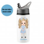 'Summer’ School Girl Straw Bottle (Size/Colour Options)