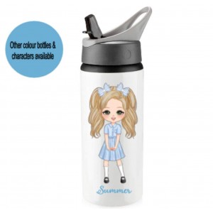 'Summer’ School Girl Straw Bottle (Size/Colour Options)