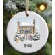Personalised Snowy Cottage & Bear Bauble